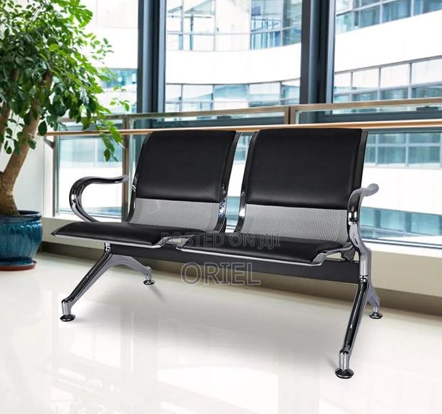 Office Bench 2-Seater Leather Padded Office Reception Waiting Bench - thumbnail 16