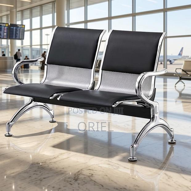 Office Bench 2-Seater Leather Padded Office Reception Waiting Bench - thumbnail 20