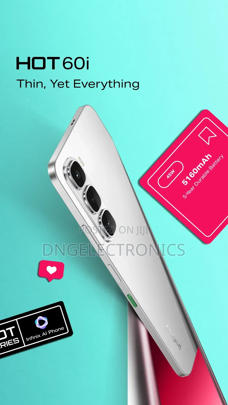 New Infinix Hot 60i 256 GB Black