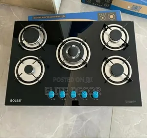 Bolesi Inbuilt 5 Burner Full Gas Tempered Glass Cooker