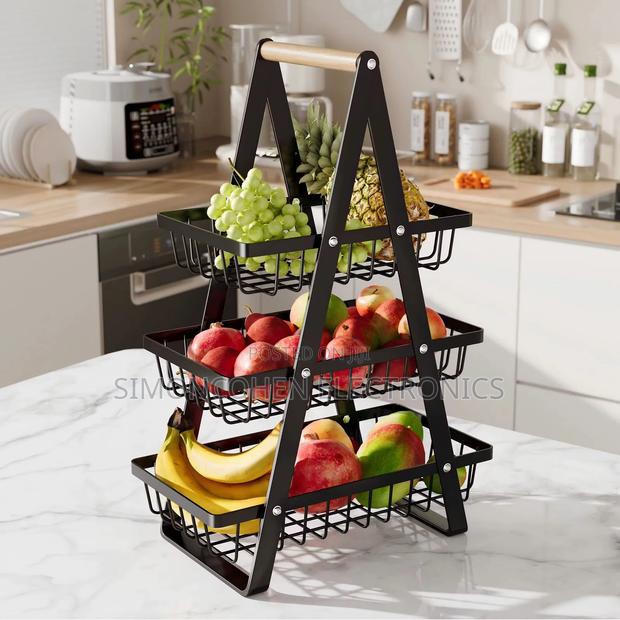 3 Tier Triangular Mesh Fruit Basket / Fruit Rack