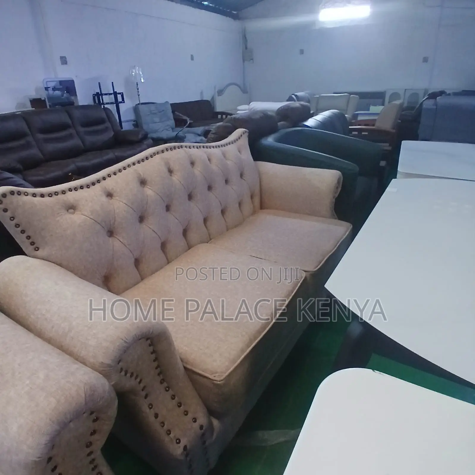 Home Sofa: 7 Seater High Grade Soft Sofa With Rivet Detail