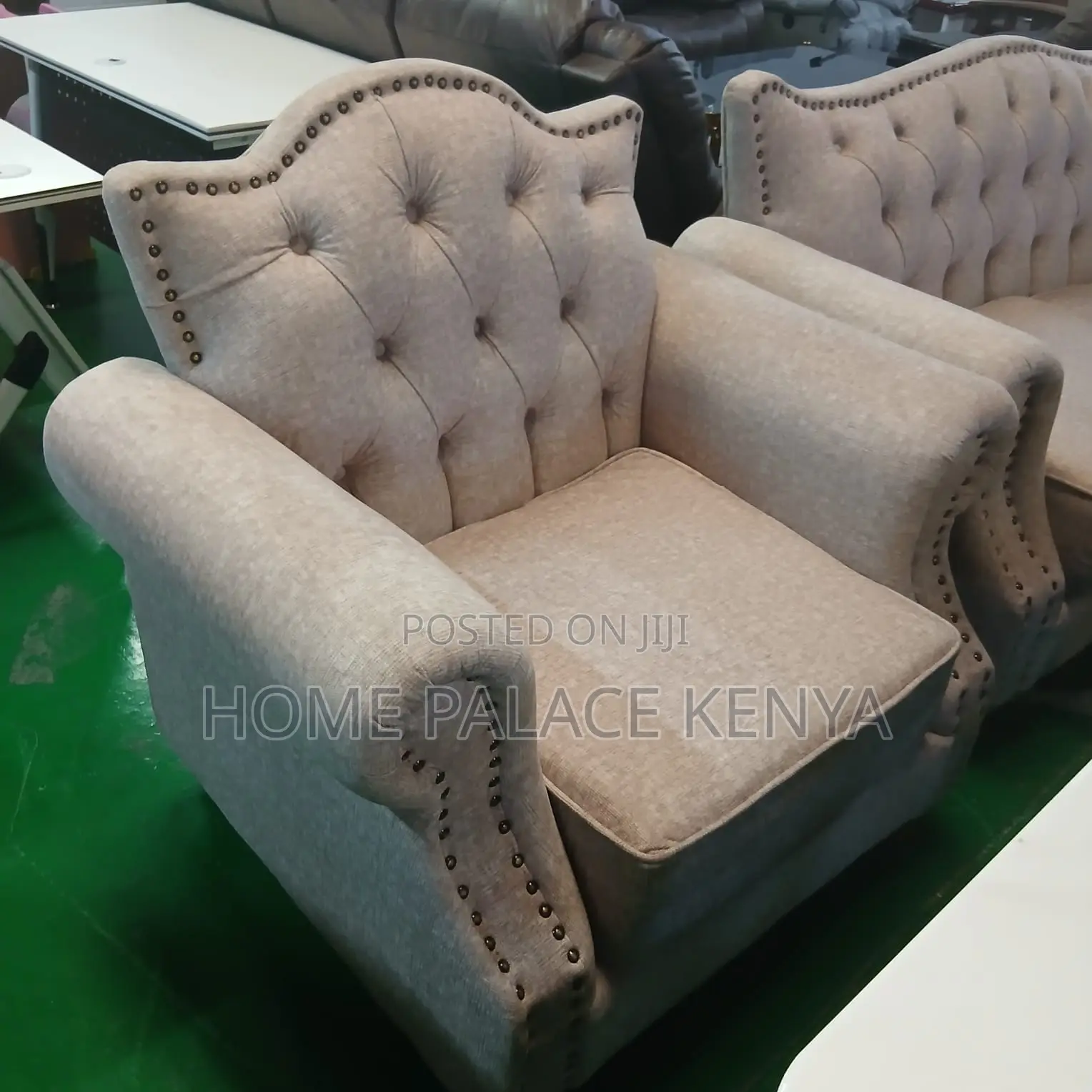 Home Sofa: 7 Seater High Grade Soft Sofa With Rivet Detail