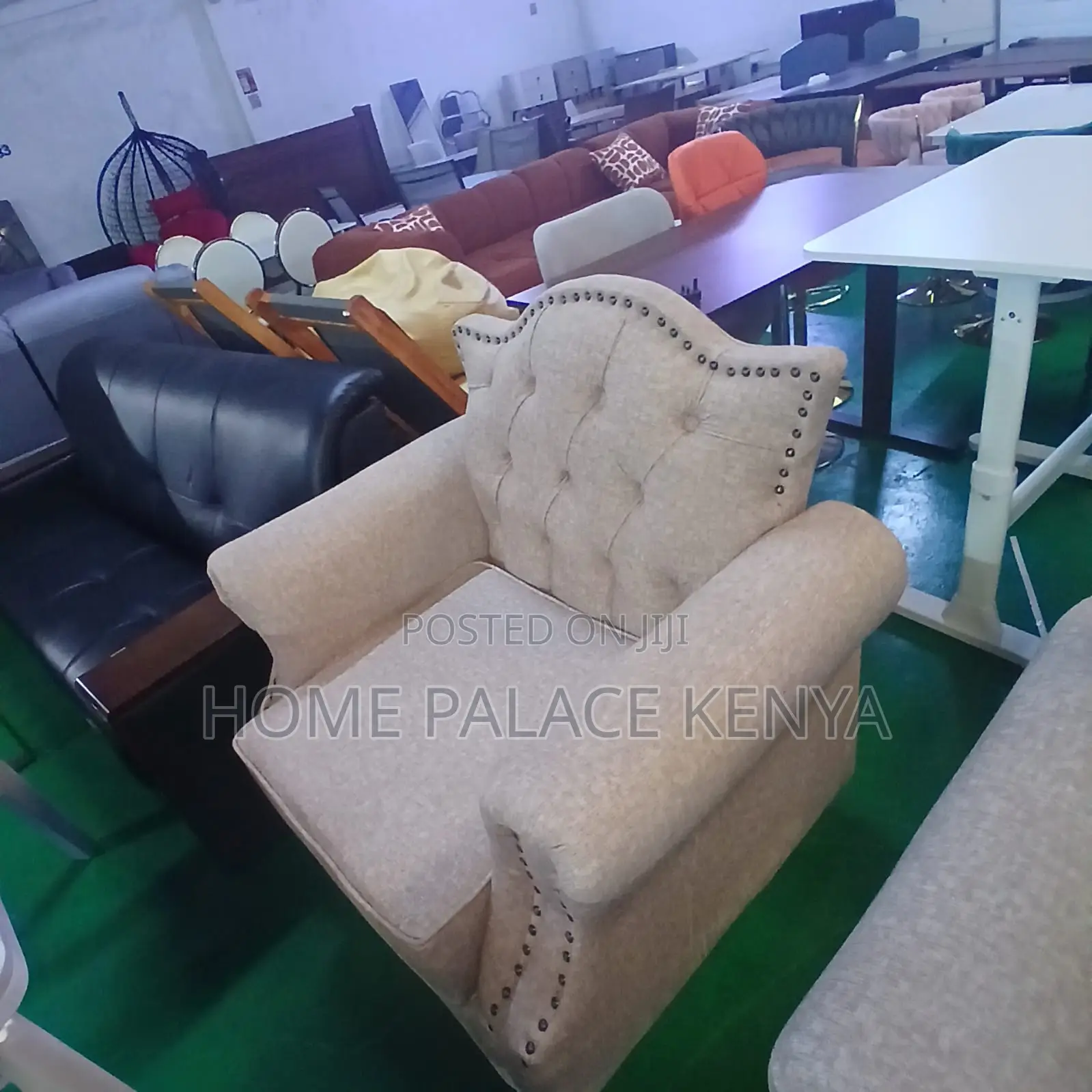 Home Sofa: 7 Seater High Grade Soft Sofa With Rivet Detail