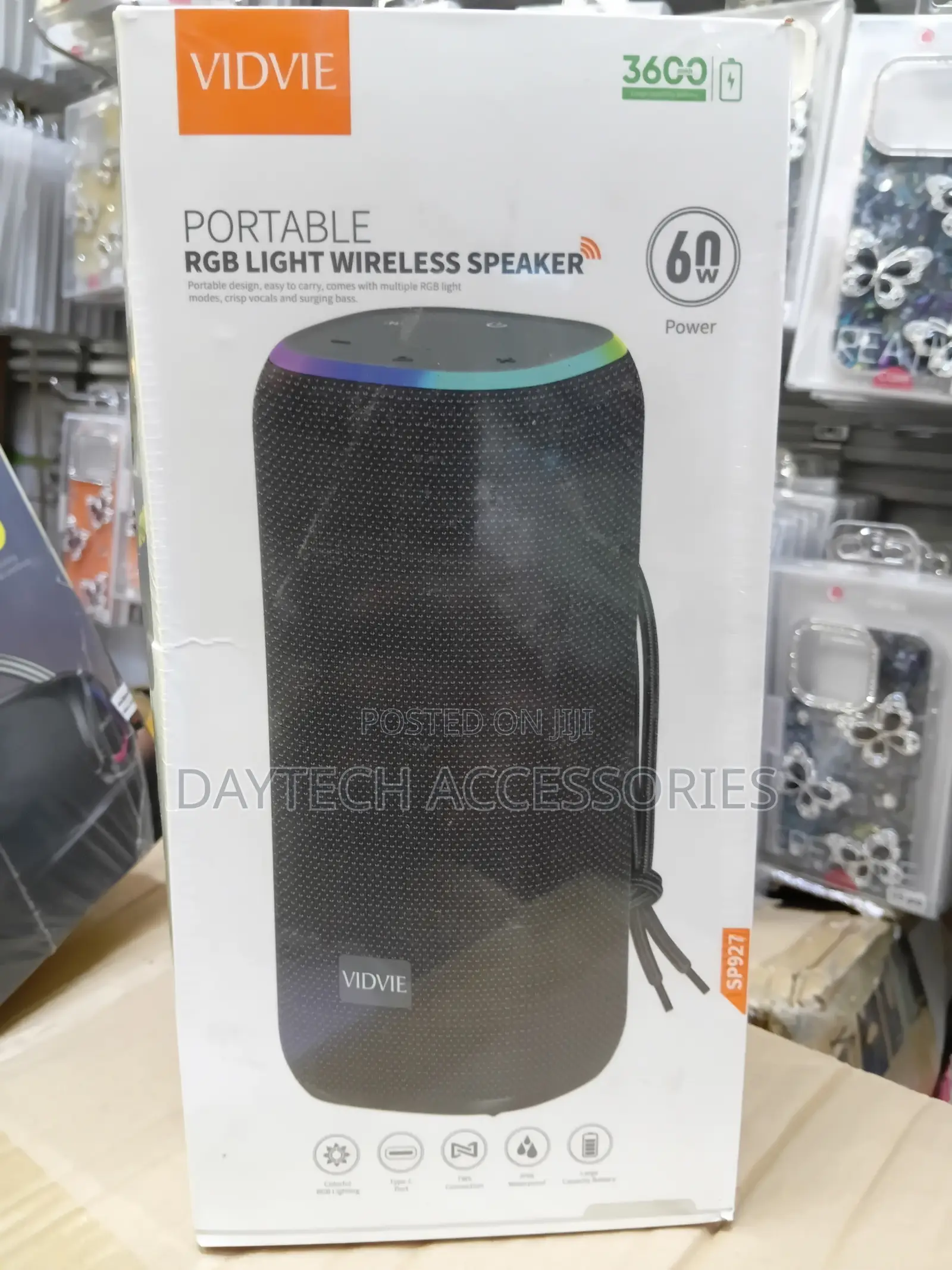 This Is a Vidvie Sp927 Portable Wireless Speaker With RGB Lighting.