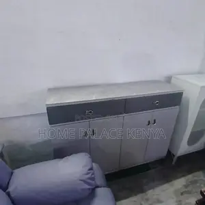 Home Console: Glossy 4 Door Two Toned Buffet Cabinet With Grey