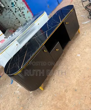 Black Tv Stand With Marble Sheet Top