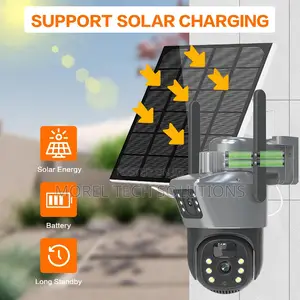 Solar Outdoor Security Camera Dual-Lens ,Tracking Color Night Vision