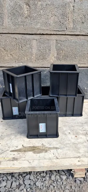 Plastic Moulds for Concrete Compression Testing.