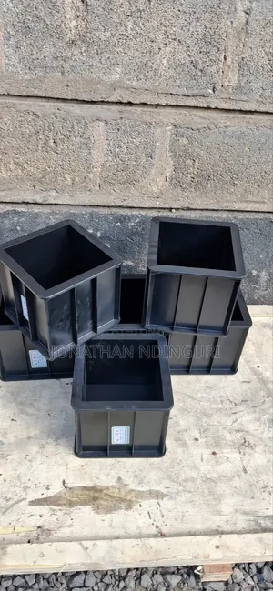 Plastic Moulds for Concrete Compression Testing.