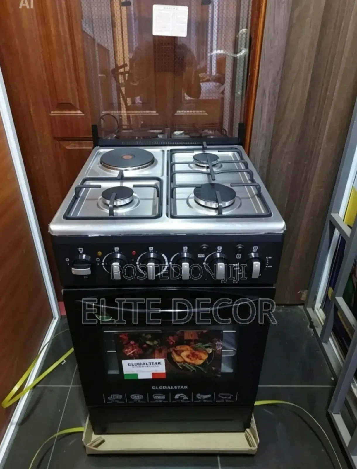 Black 50*55 Globalstar Jet 3+1 Standing Cooker With Electric Oven