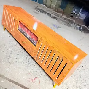 Modern Executive Tv Stand With a Functional Fire Place