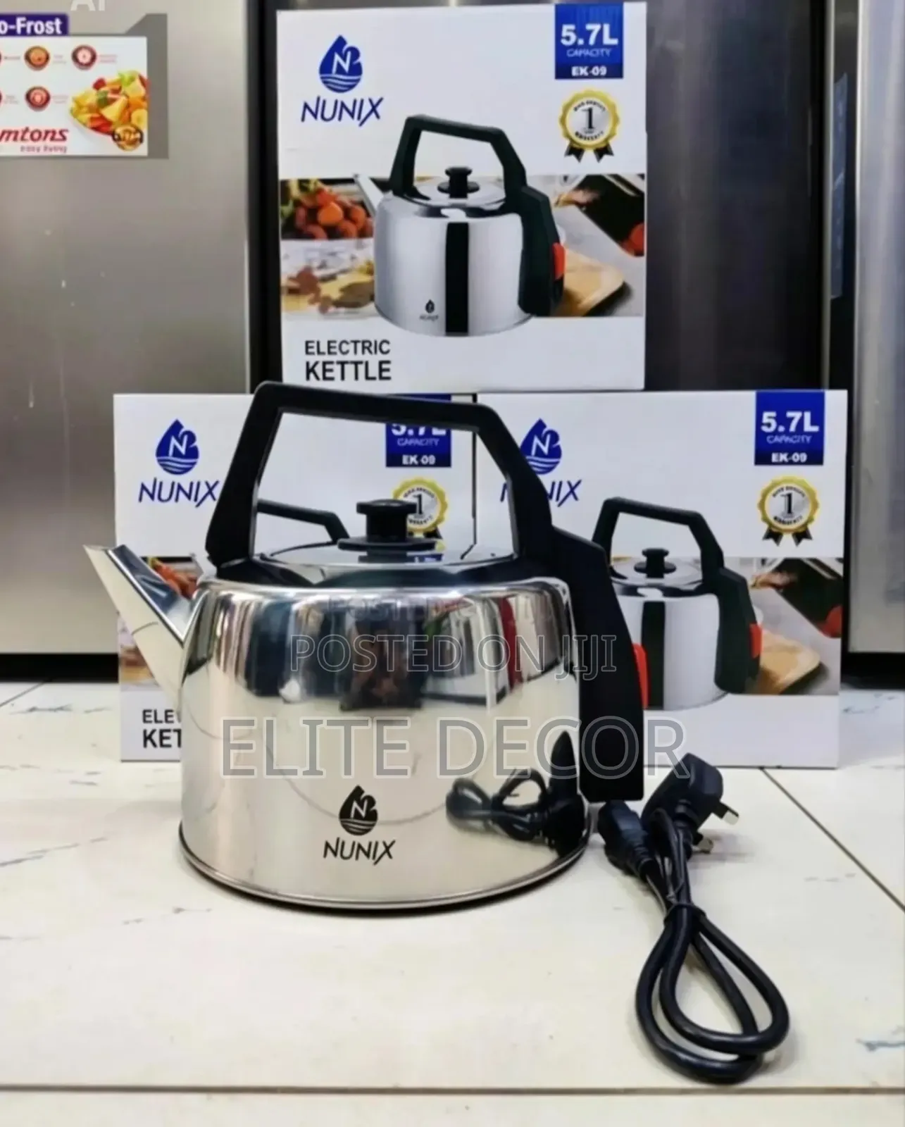 5.7 Litres Nunix Cordless Stainless Steel Electric Kettle
