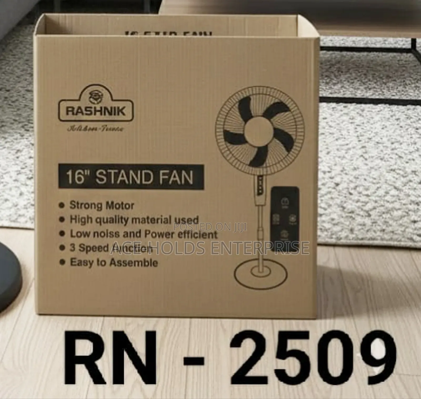 Rashnik Standing Floor Fan With Remote - 16" Inches Blade