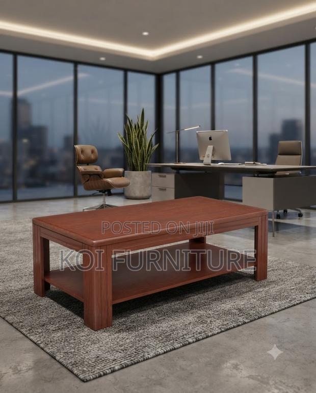 Coffee Table; Mahogany Executive Sitting Room Brown Coffee Table - thumbnail 2