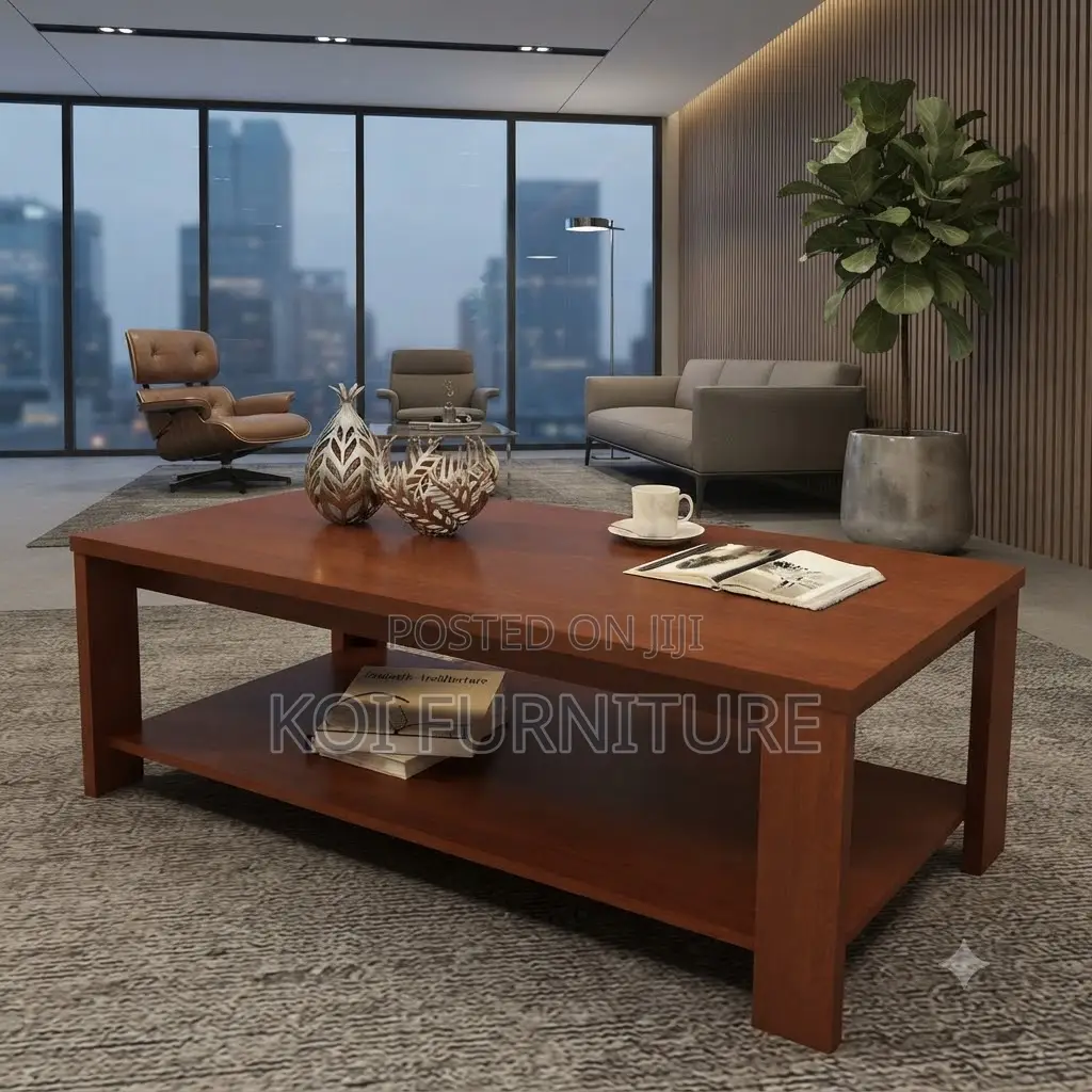 Coffee Table; Mahogany Executive Sitting Room Brown Coffee Table