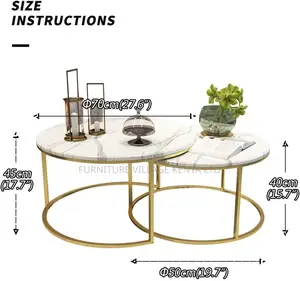 Metal Round Marble Coffee Tables