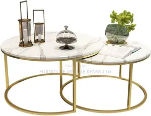 Metal Round Marble Coffee Tables