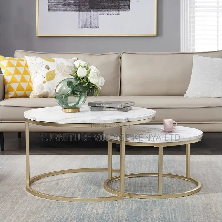 Metal Round Marble Coffee Tables