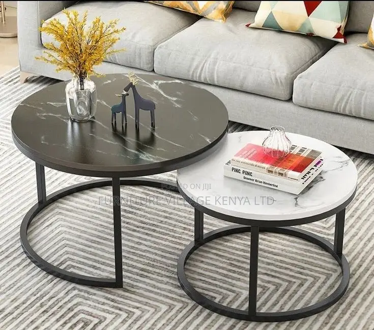 Metal Round Marble Coffee Tables