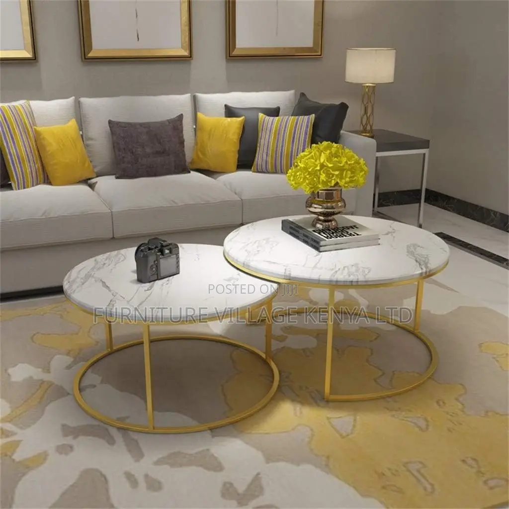 Metal Round Marble Coffee Tables
