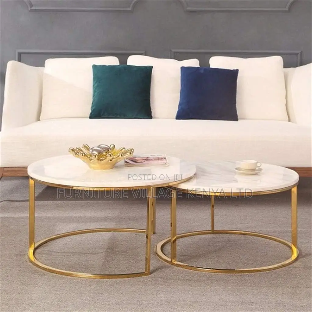 Metal Round Marble Coffee Tables