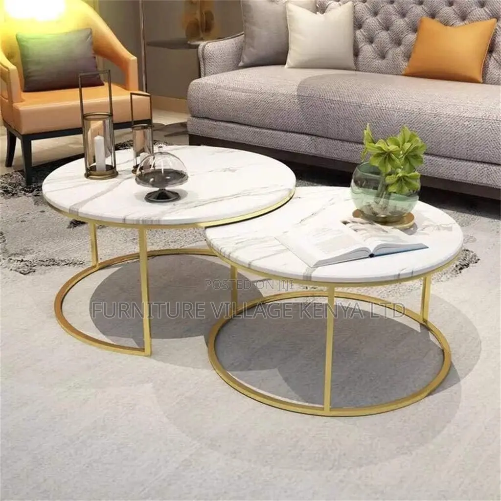 Metal Round Marble Coffee Tables