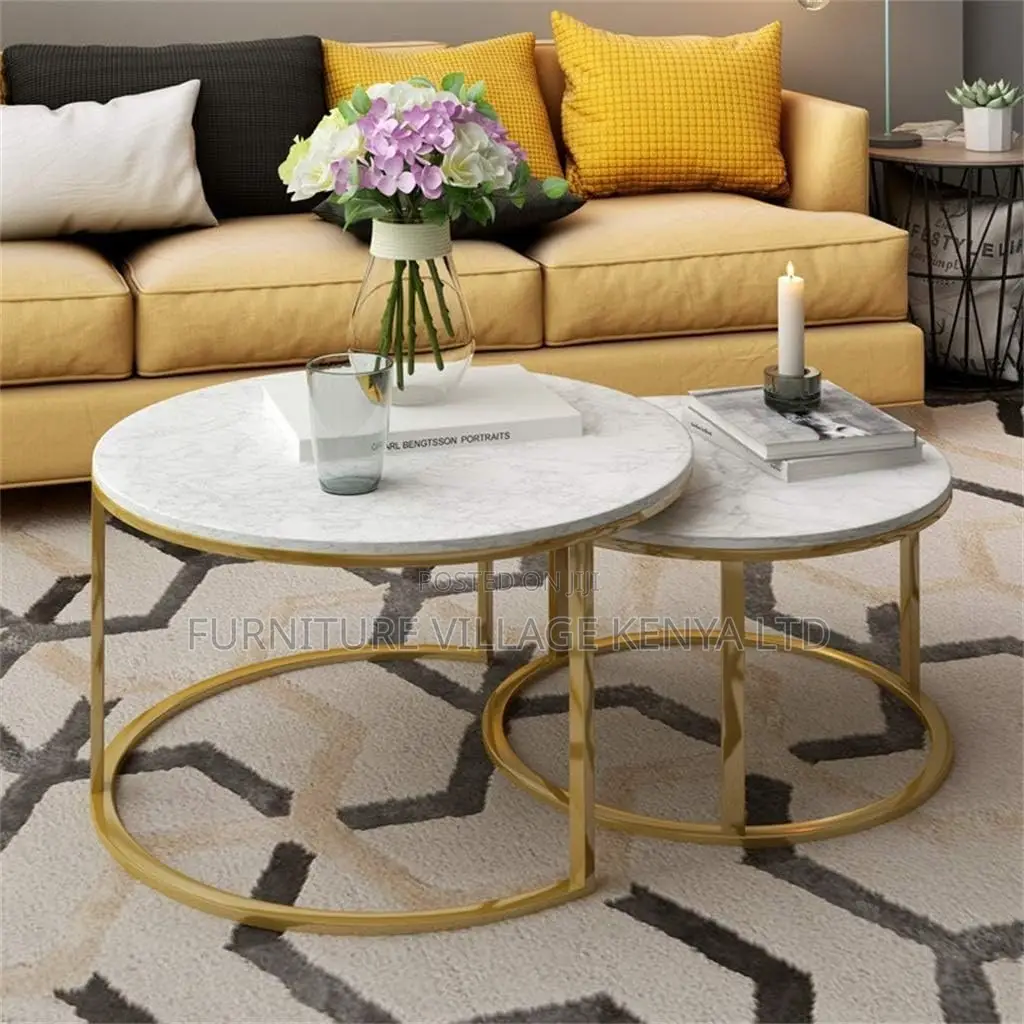 Metal Round Marble Coffee Tables