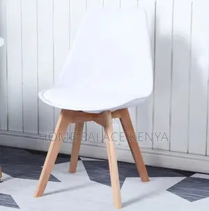 Dining Chair: Soft Cushion Plastic Chair With Wooden Legs