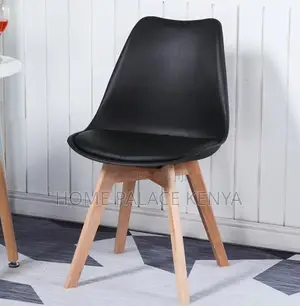 Dining Chair: Soft Cushion Plastic Chair With Wooden Legs