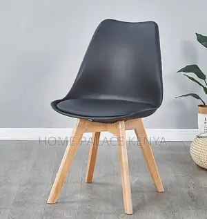 Dining Chair: Soft Cushion Plastic Chair With Wooden Legs