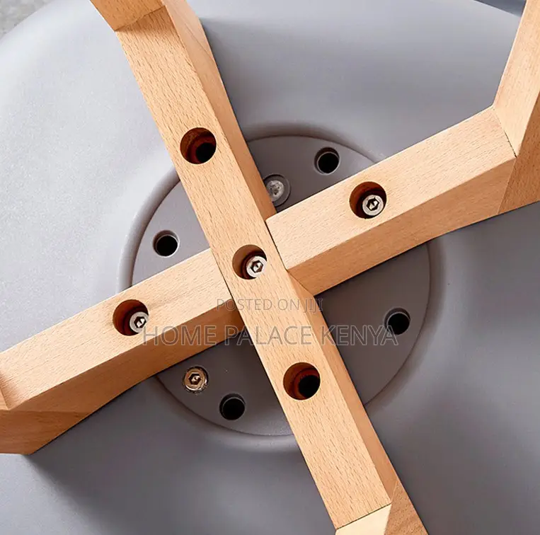 Dining Chair: Soft Cushion Plastic Chair With Wooden Legs
