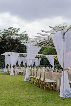 White and Brown Wooden Pergola Tents for Hire