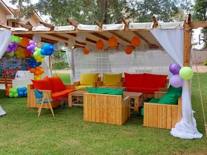 White and Brown Wooden Pergola Tents for Hire