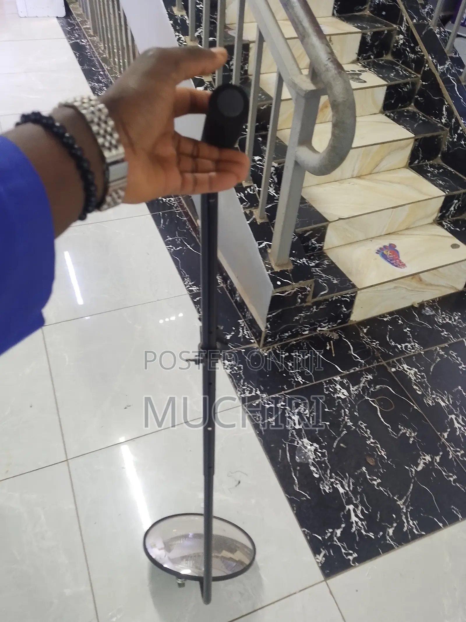 Convex Vehicle Inspection Mirror With Extendable Pole