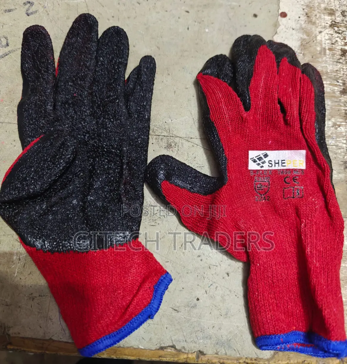 Diamond Grip Glove Red Black