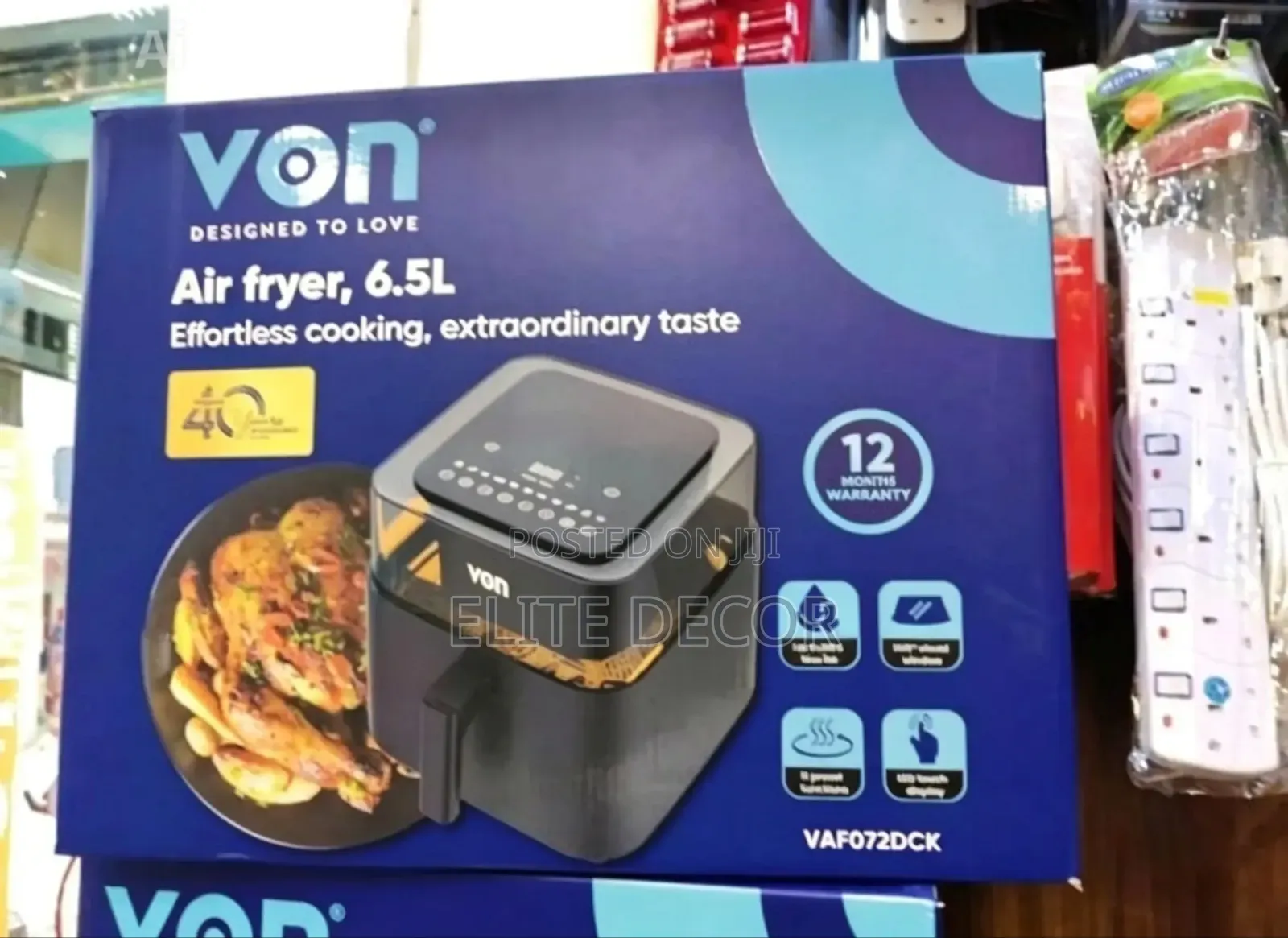 Von Air Fryer 6.5litres Manual Vaf065mck