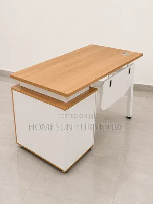 1.4m Modern Office Desk With Side Cabinet