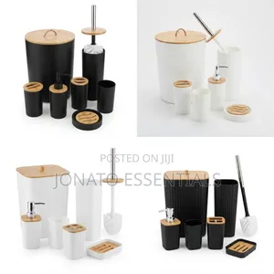 Modern 6-Piece Bathroom Accessory Set - Elegant Durable