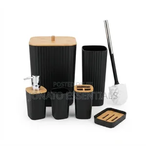 Modern 6-Piece Bathroom Accessory Set - Elegant Durable