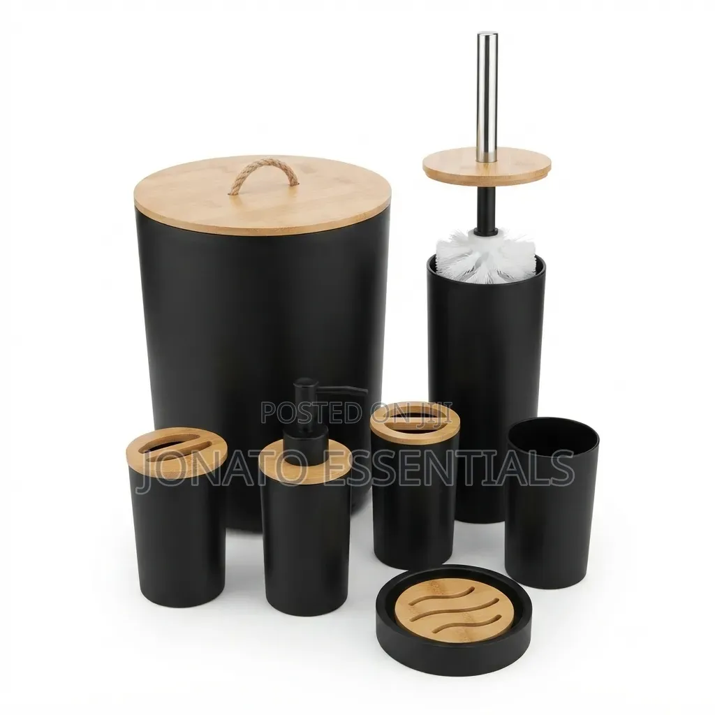 Modern 6-Piece Bathroom Accessory Set - Elegant Durable