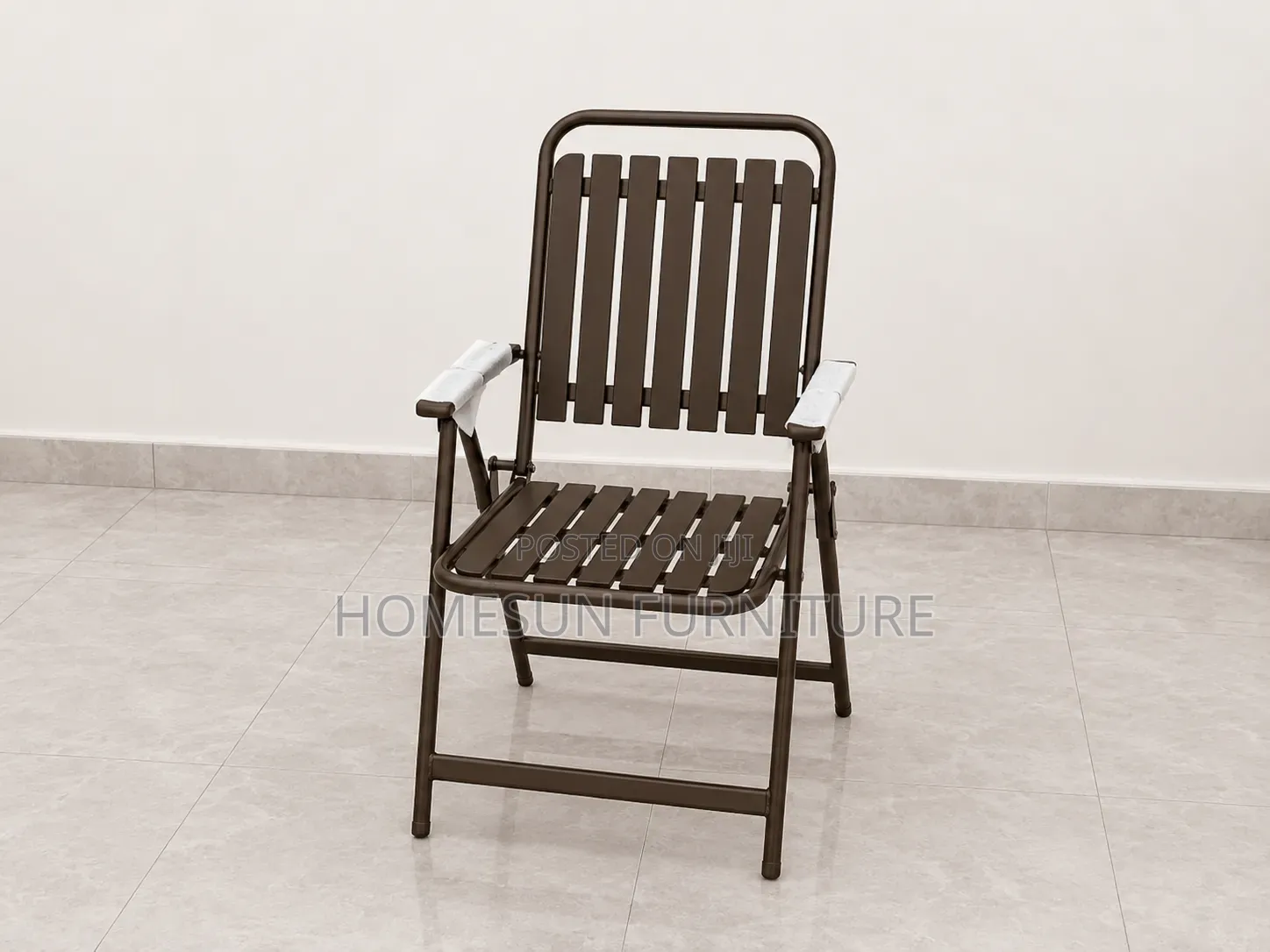 Foldable Outdoor Metal Garden Chair With Armrests