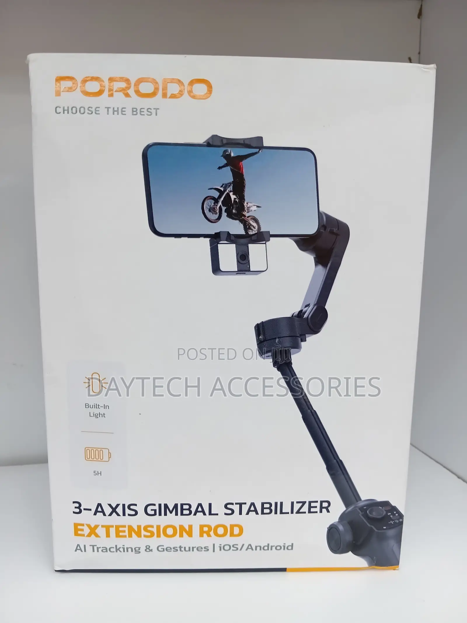 This Is a Porodo 3-Axis Gimbal Stabilizer.