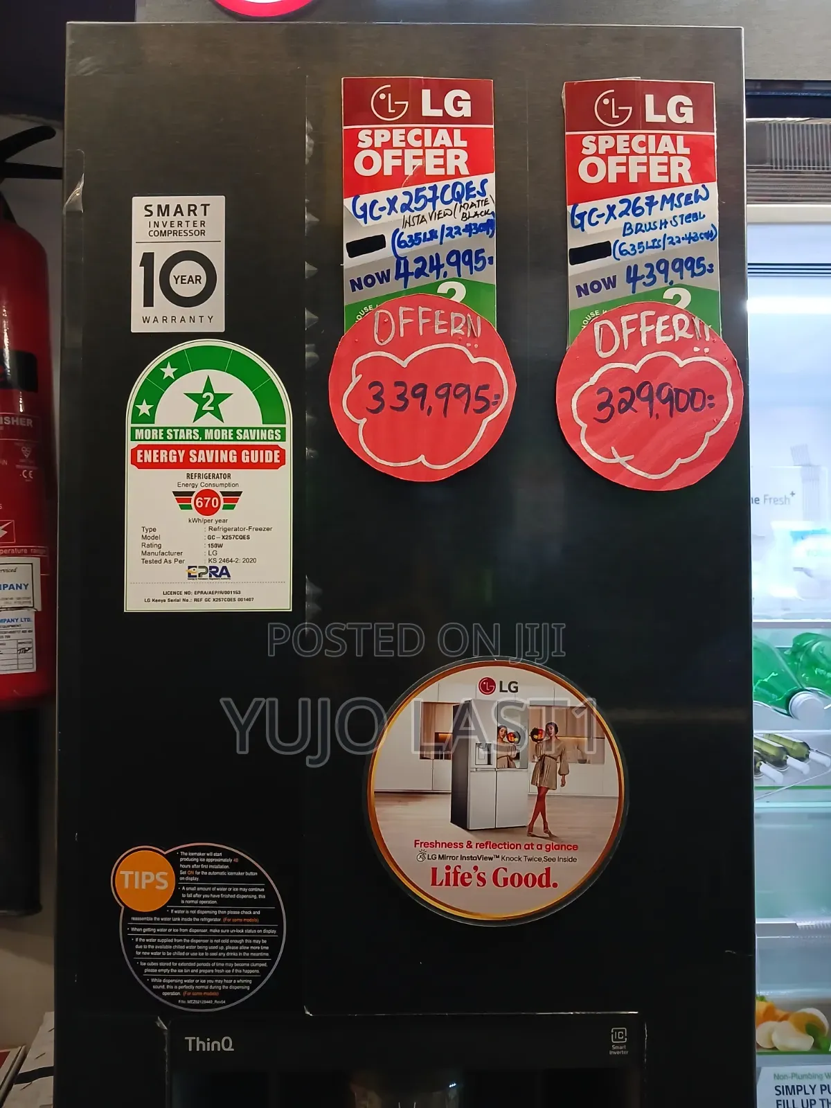 Lg 635l Side by Side Fridge With Instaview Gc-X257cqes