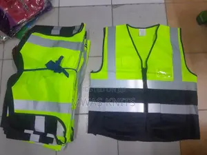 Lime Green Black Reflector With Zip And Pocket