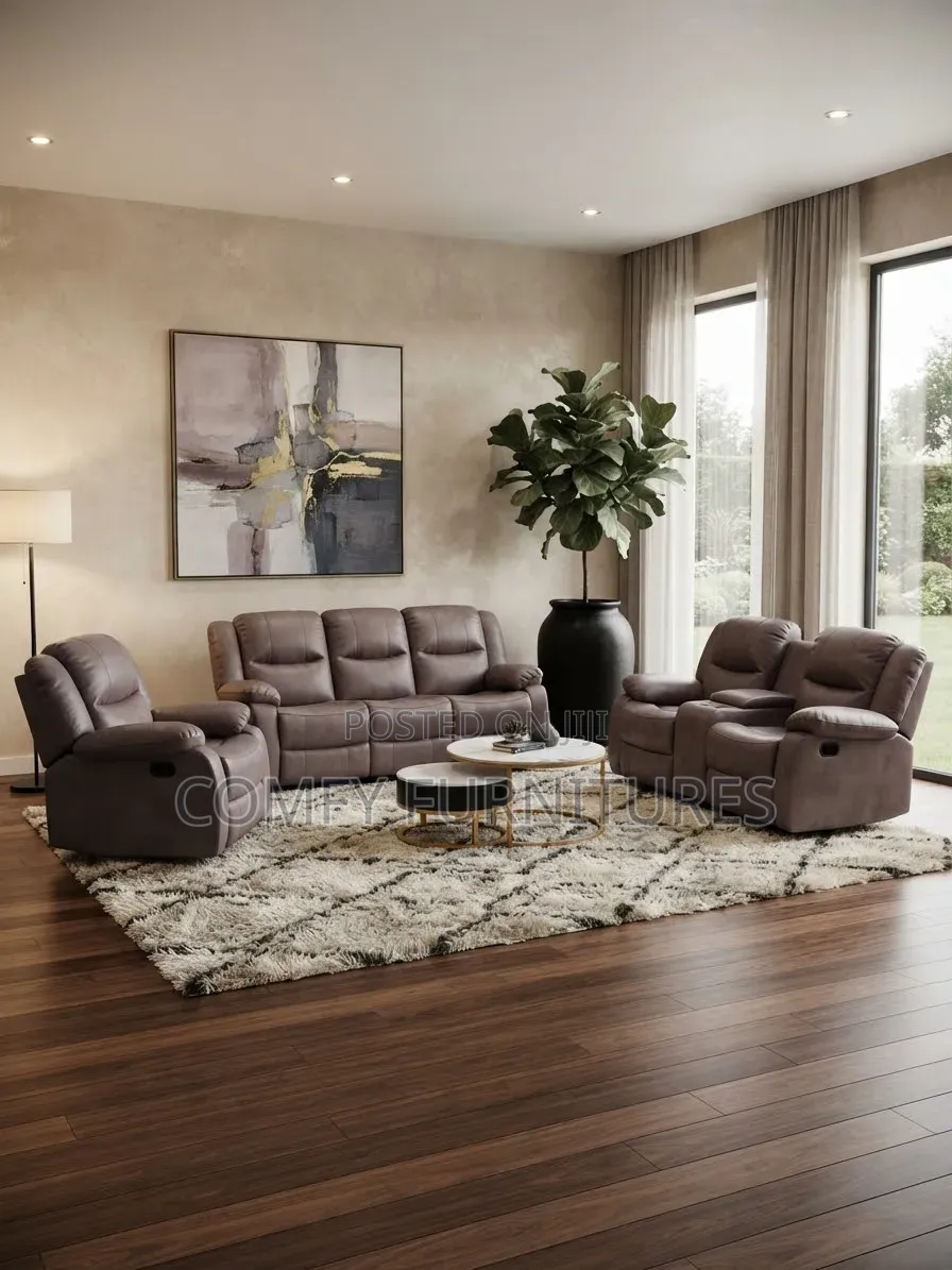 Brown Recliner 3 2 1 Seater