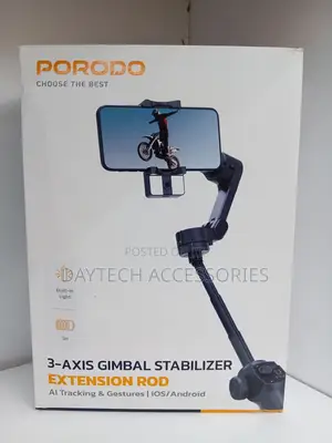 Porodo P9 3-Axis Gimbal Stabilizer Ai Tracking.