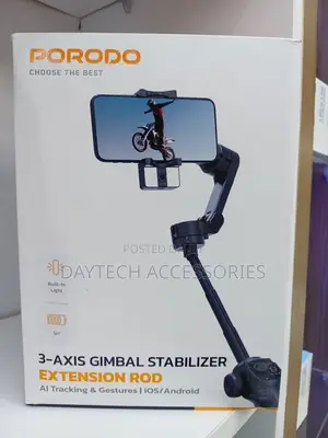 Porodo P9 3-Axis Gimbal Stabilizer Ai Tracking.