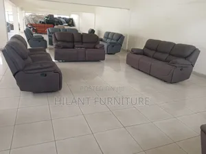 Brown King-Size Six-Seater Recliner Sofa