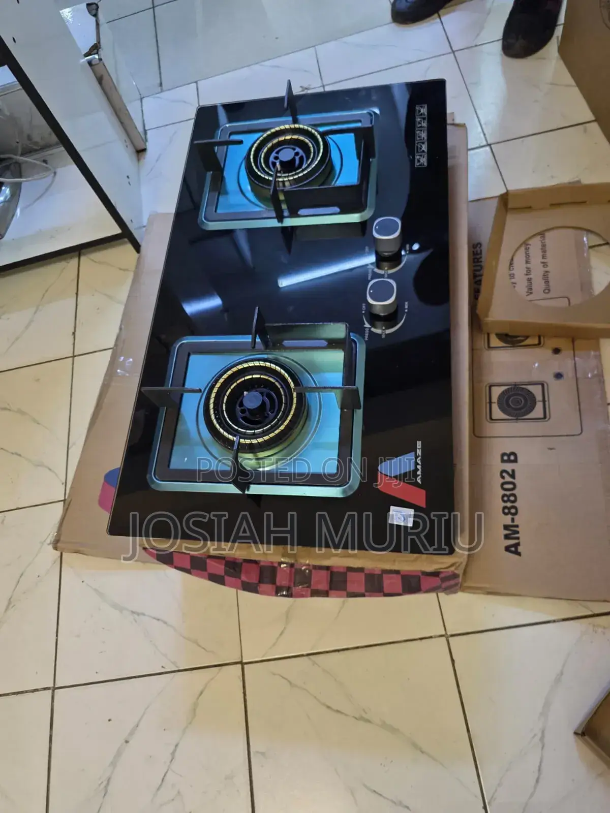 Amaze Black 2 Burner Inbuilt Cooker